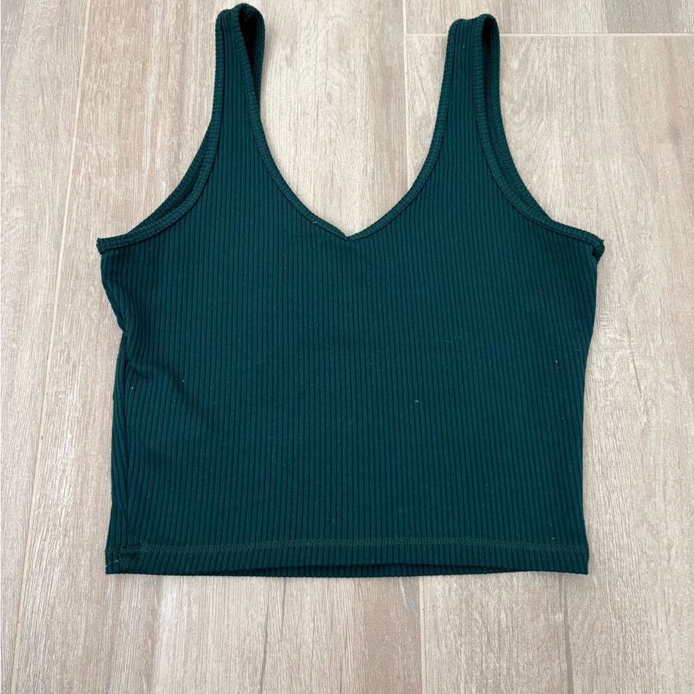Hollister Deep Green Ribbed Tank Top